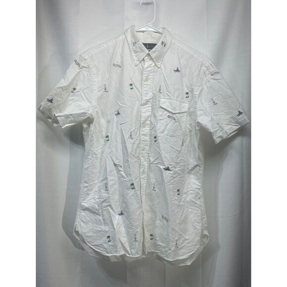 Ralph Lauren Men's Shirt Sleeve Button Down Hawaiian Aloha‎ White Size L - Picture 4 of 7